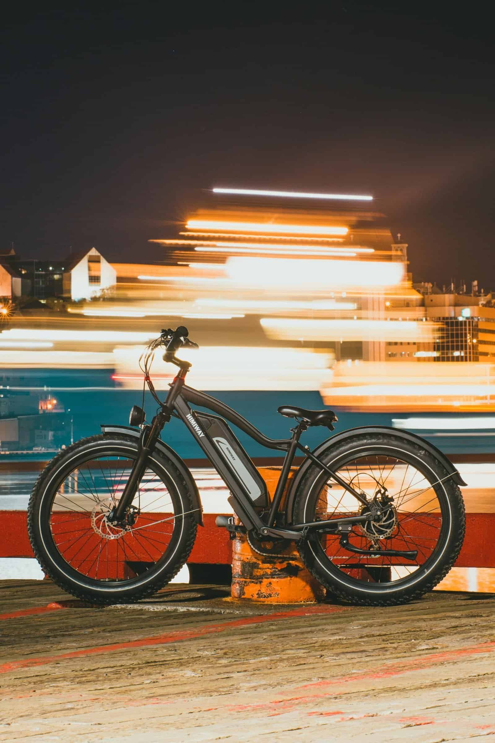 Person riding an electric bike in the city