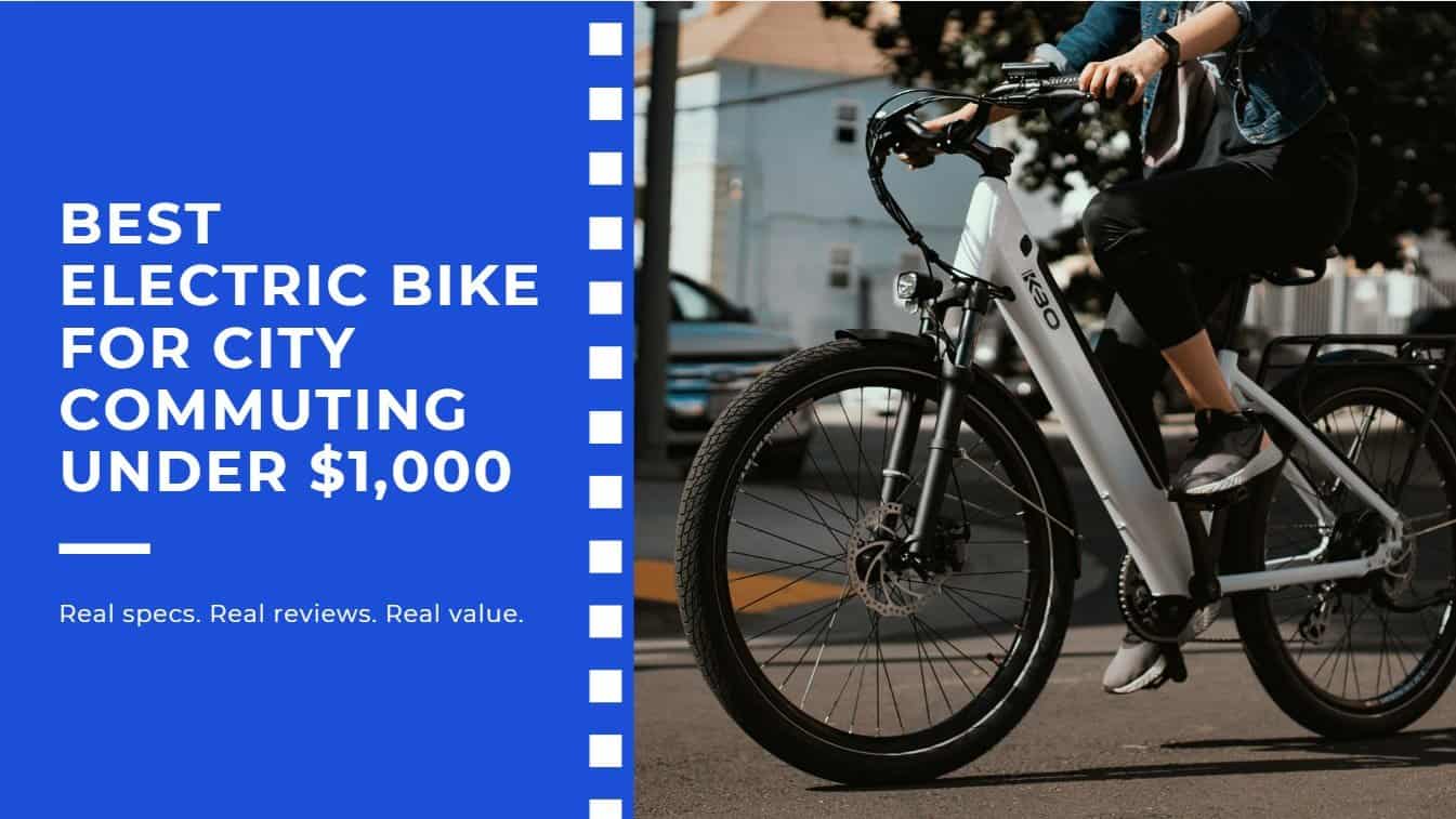 Best electric bike for city commuting under $1,000 - woman riding white e-bike on city street