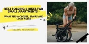 Best folding electric bike for small apartments guide banner showing a woman folding a compact bike